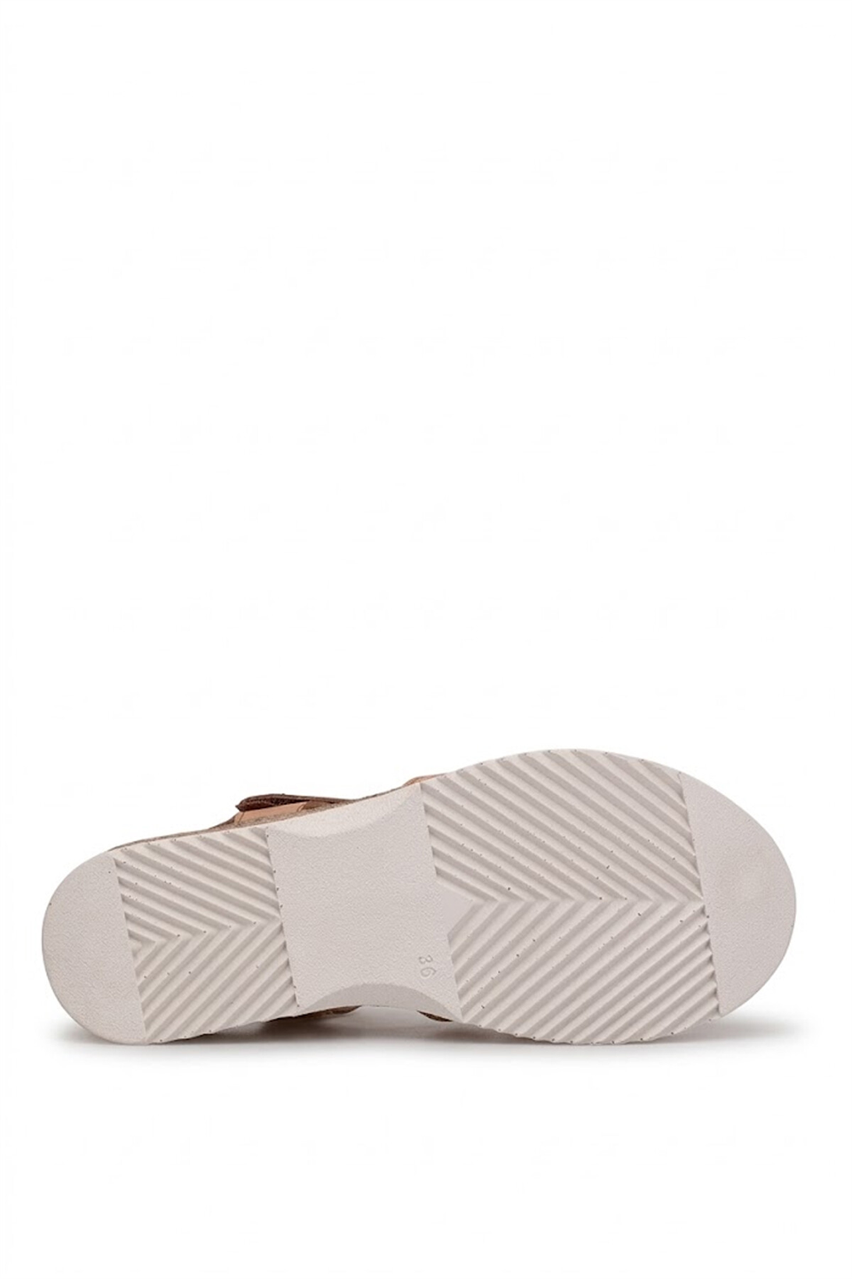 Elit ASIRM2613 Kadın Hakiki Deri Dolgu Topuk Sandalet Taba