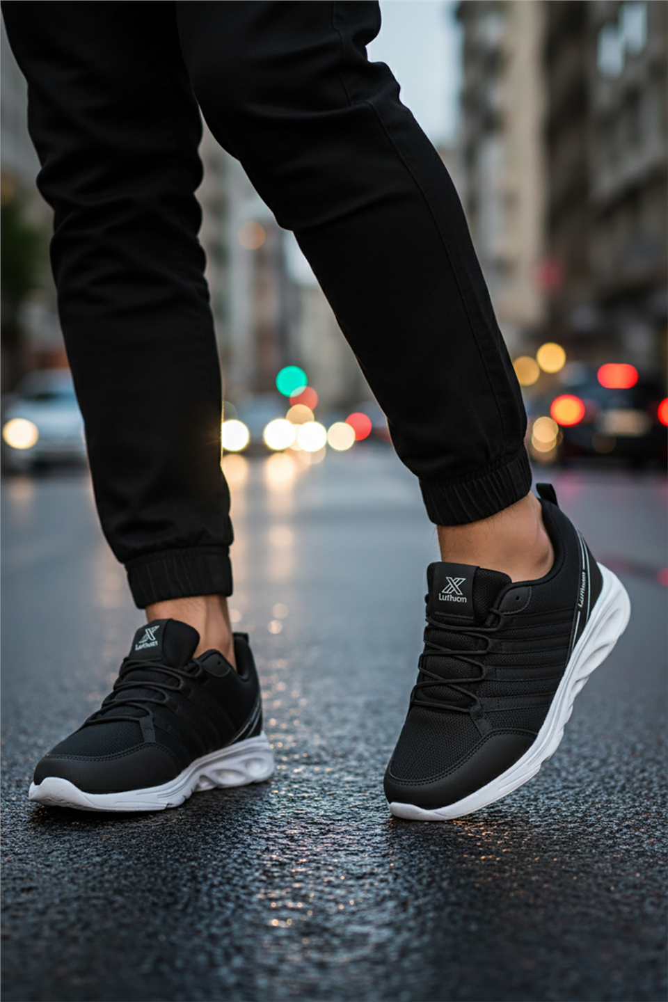 Elit ASPRT4138 Erkek Klasik Sneaker Siyah - Beyaz