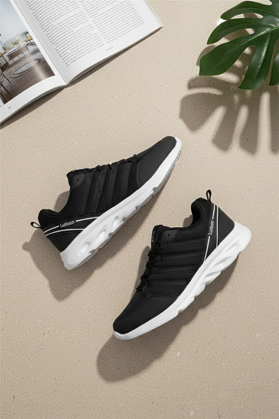 Elit ASPRT4138 Erkek Klasik Sneaker Siyah - Beyaz