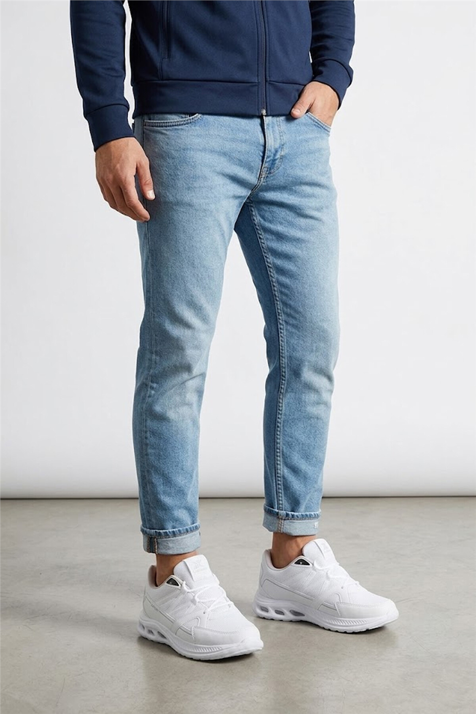 Elit ASPRT4157 Erkek Klasik Sneaker Beyaz - Gümüş