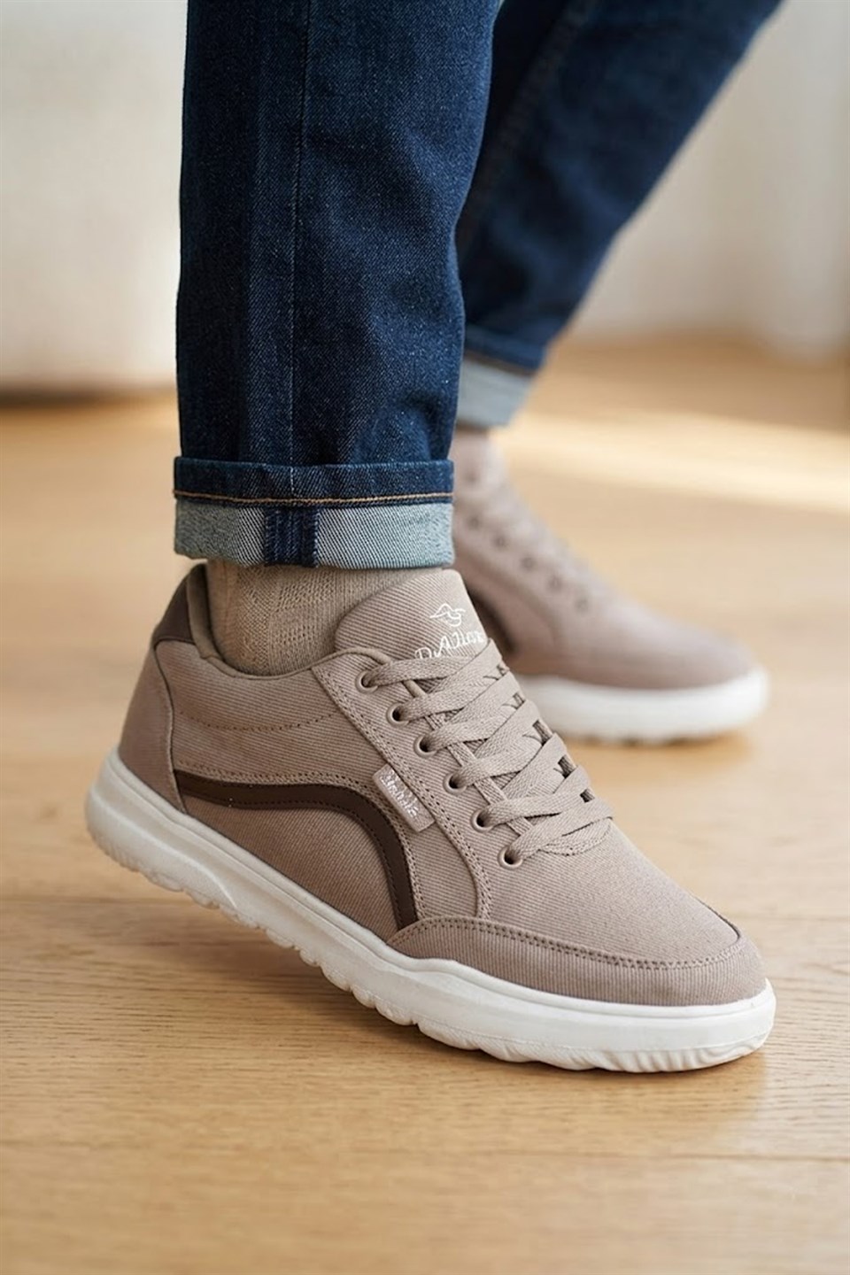 Elit ASYLD228 Erkek Klasik Sneaker Bej
