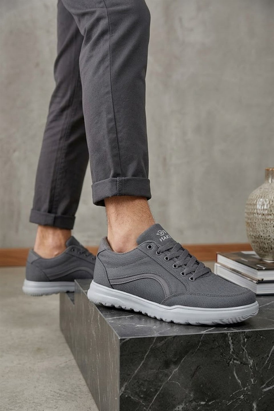 Elit ASYLD228 Erkek Klasik Sneaker Füme