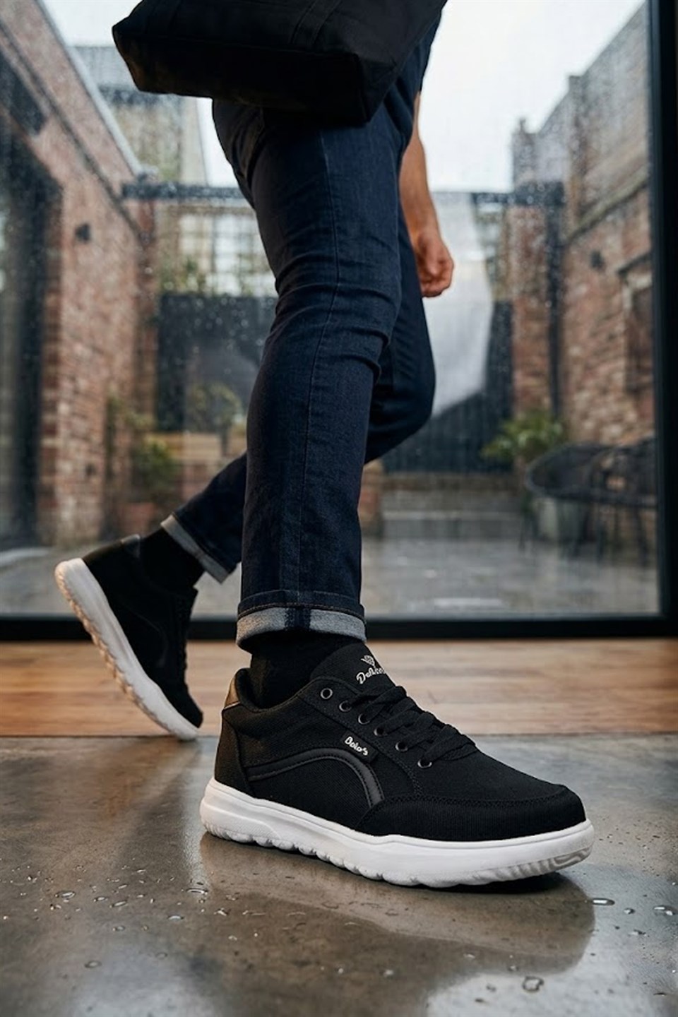 Elit ASYLD228 Erkek Klasik Sneaker Siyah - Beyaz