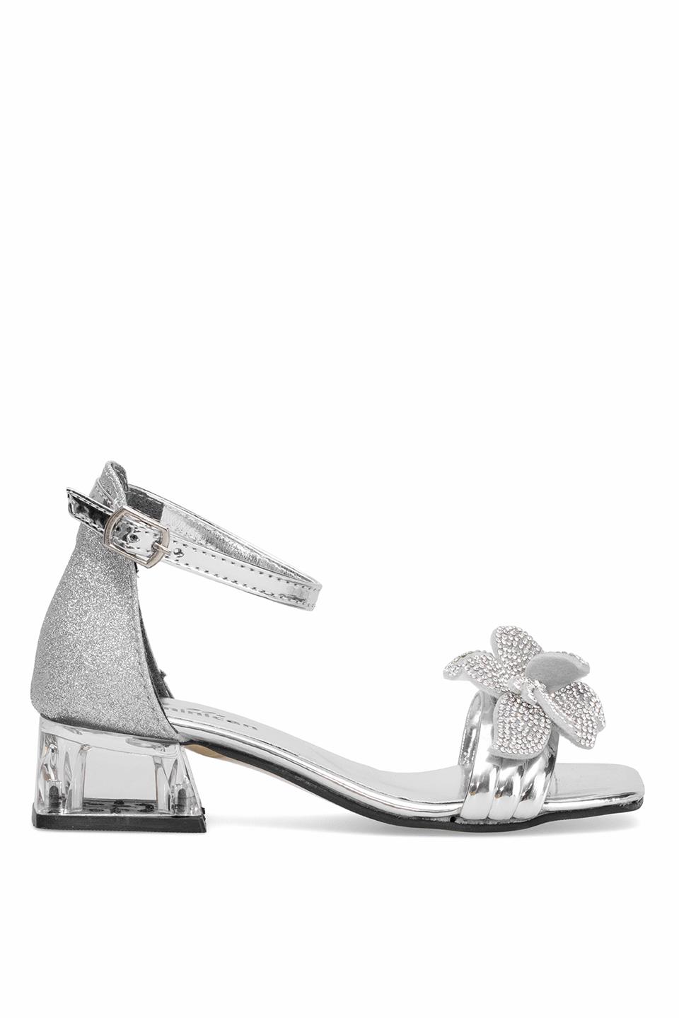 Elit BR-F-105-25Y Filet Kız Çocuk Abiye Ayakkabı Gümüş