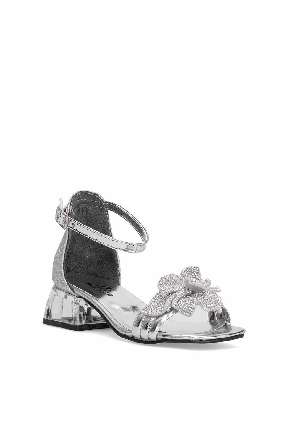 Elit BR-F-105-25Y Filet Kız Çocuk Abiye Ayakkabı Gümüş