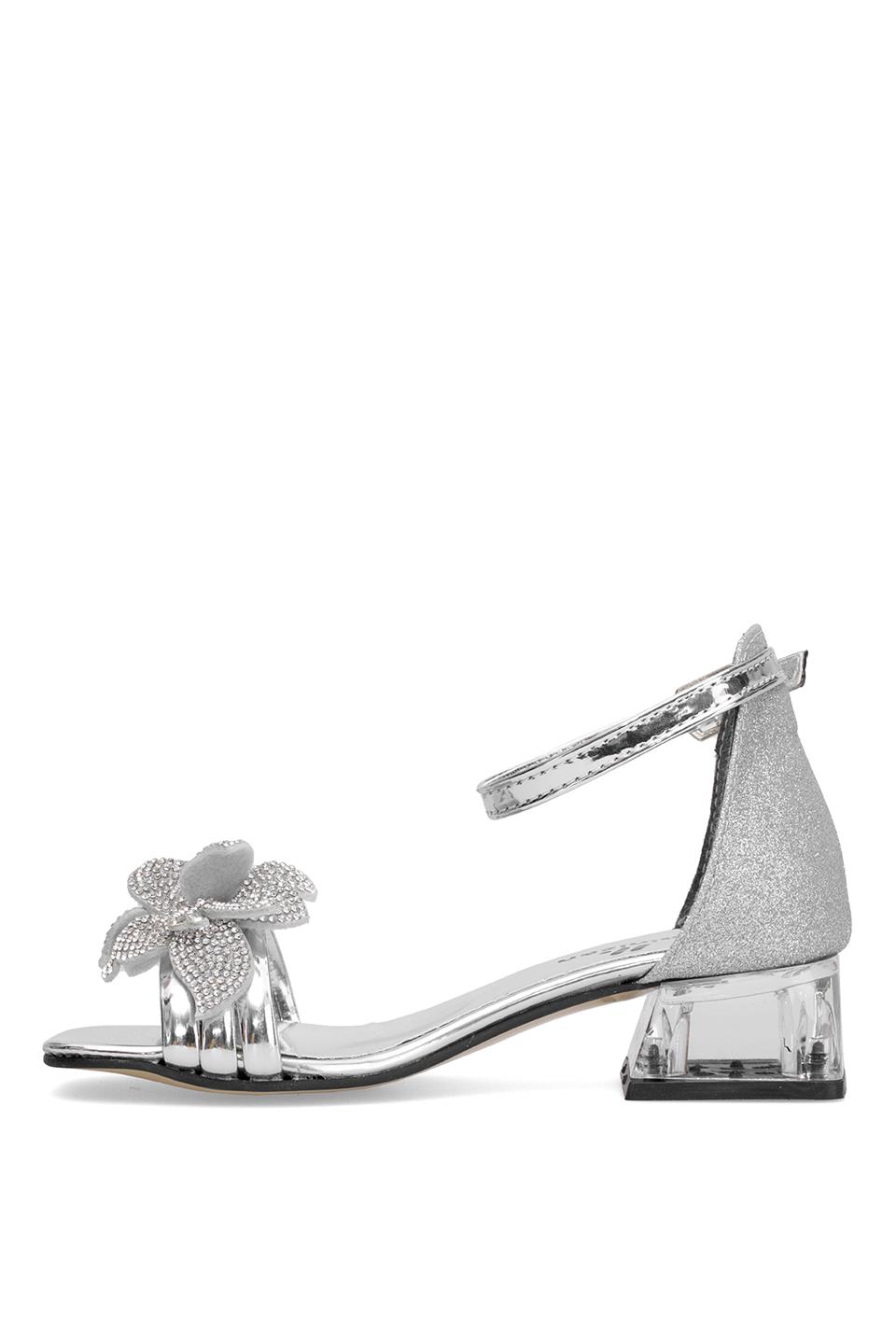 Elit BR-F-105-25Y Filet Kız Çocuk Abiye Ayakkabı Gümüş