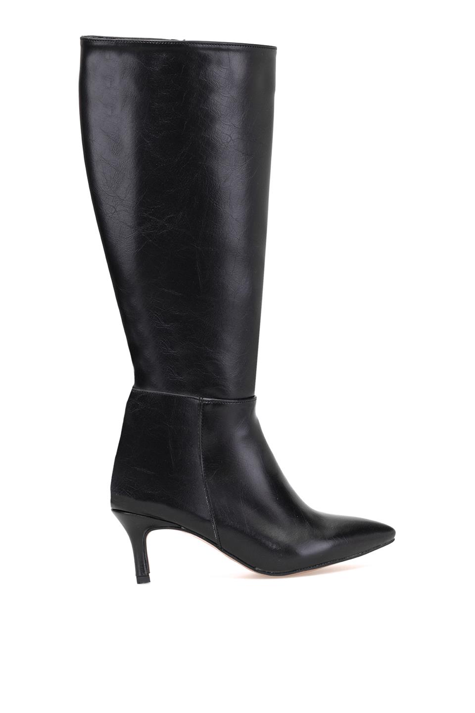 Elit Brk612C Kadın Topuklu Çizme Siyah