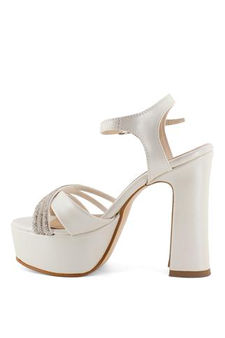 Elit Bsk45C Kadın Topuklu Ayakkabı Beyaz