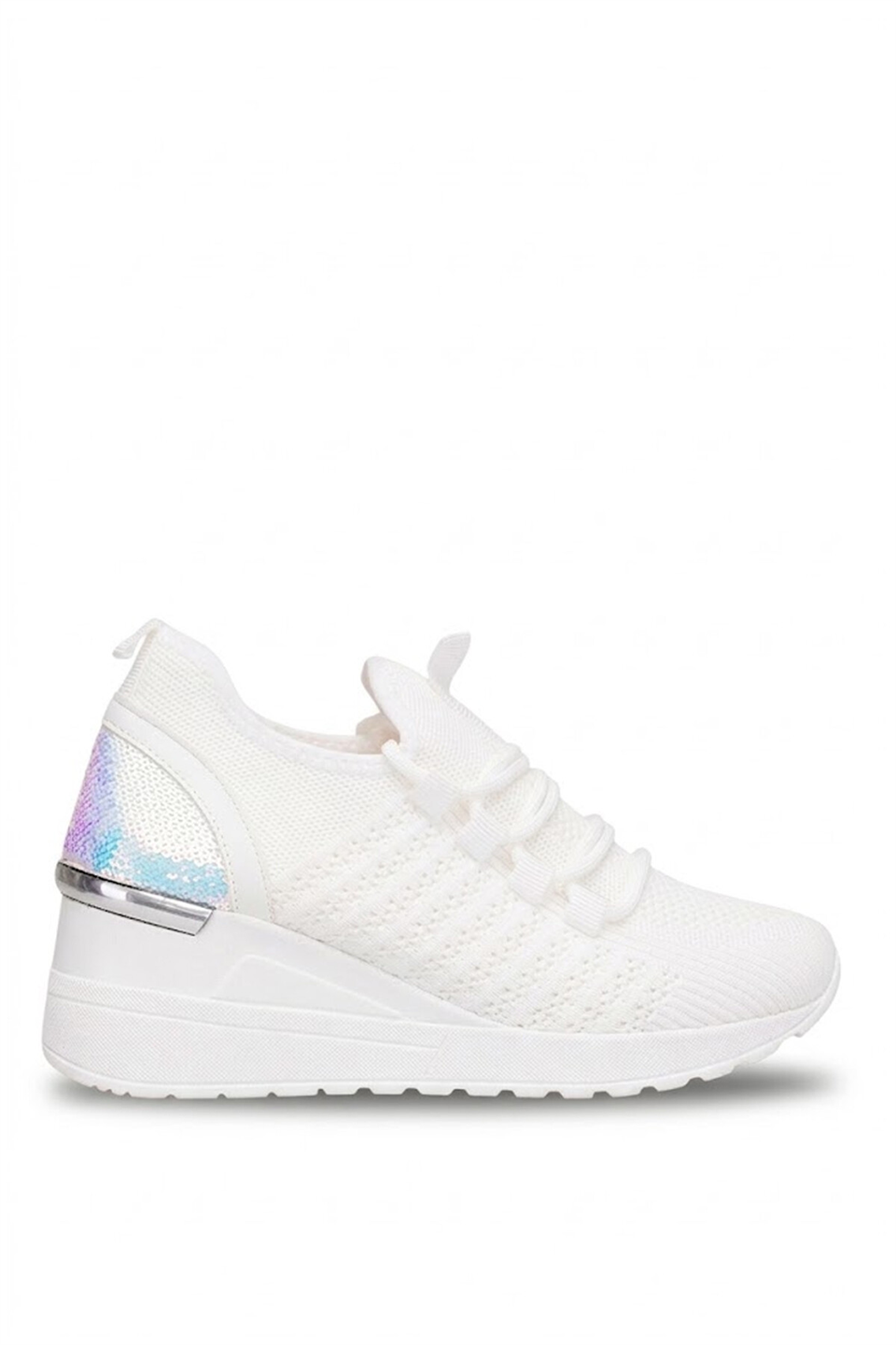 Elit BTFLRFT-607 Kadın Gizli Dolgu Topuklu Klasik Sneaker Beyaz