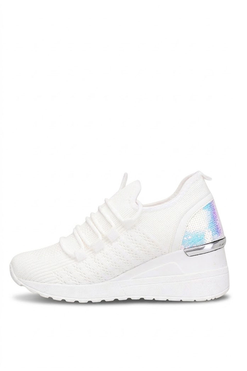 Elit BTFLRFT-607 Kadın Gizli Dolgu Topuklu Klasik Sneaker Beyaz