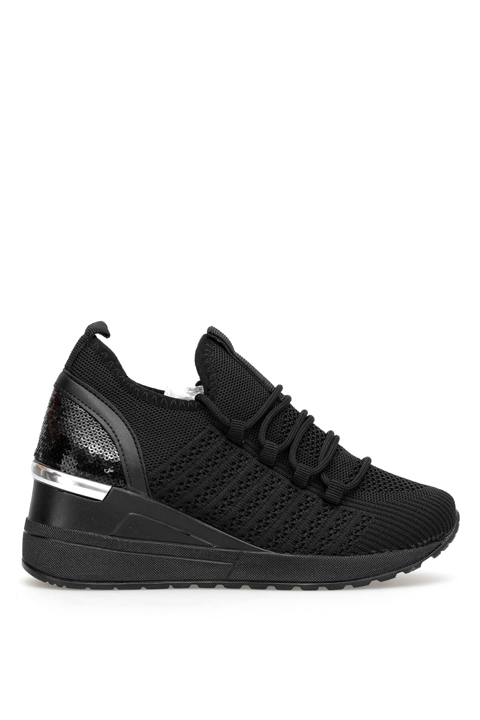 Elit BTFLRFT-607 Kadın Gizli Dolgu Topuklu Klasik Sneaker Siyah