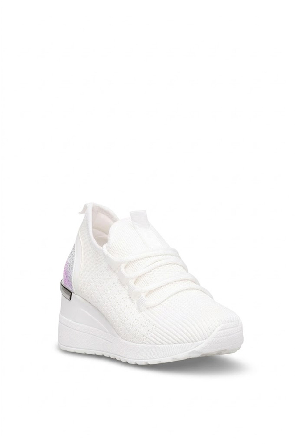 Elit BTFLRFT-607 Kadın Gizli Dolgu Topuklu Klasik Sneaker Beyaz