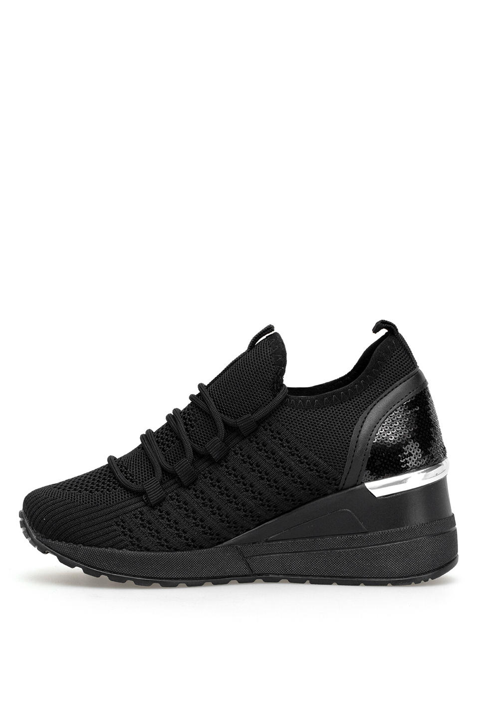 Elit BTFLRFT-607 Kadın Gizli Dolgu Topuklu Klasik Sneaker Siyah