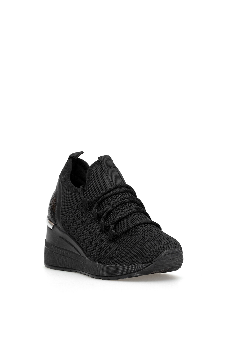 Elit BTFLRFT-607 Kadın Gizli Dolgu Topuklu Klasik Sneaker Siyah