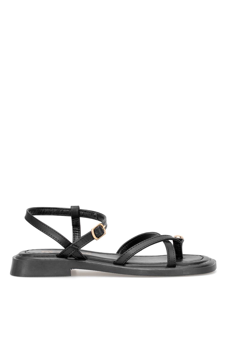 Elit BTLP01 Kadın Düz Sandalet Siyah