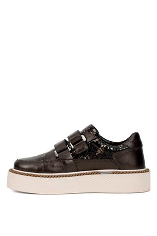 Elit DK34119 Kadın Hakiki Deri Klasik Sneaker Kahverengi