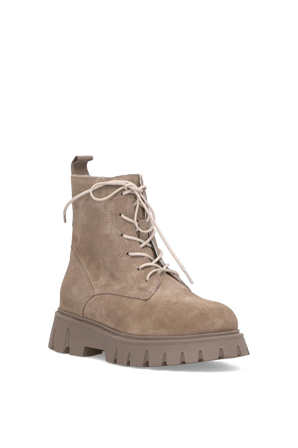 Elit Dravelle Kadın Hakiki Süet Deri Klasik Bot Vizon