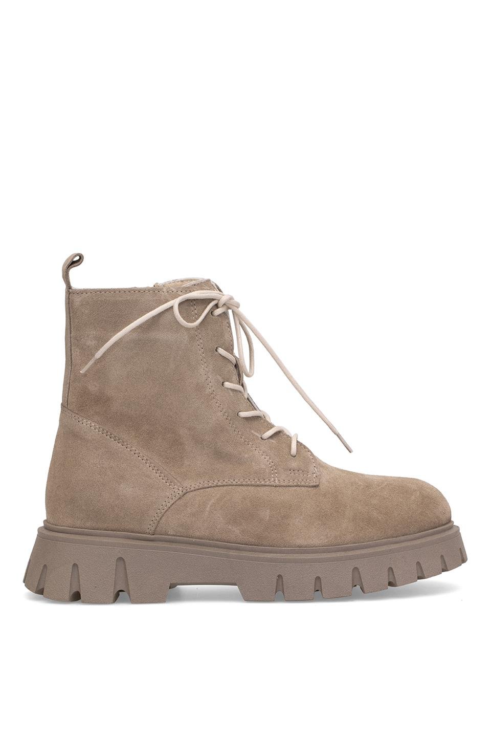 Elit Dravelle Kadın Hakiki Süet Deri Klasik Bot Vizon