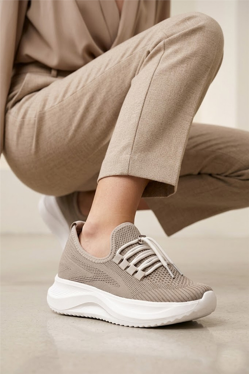 Elit Erd2611 Kadın Klasik Sneaker Vizon