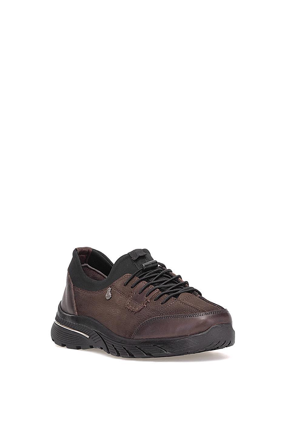 Elit ERLPLV061 Kadın Hakiki Deri Ortopedik Casual Ayakkabı Kahverengi