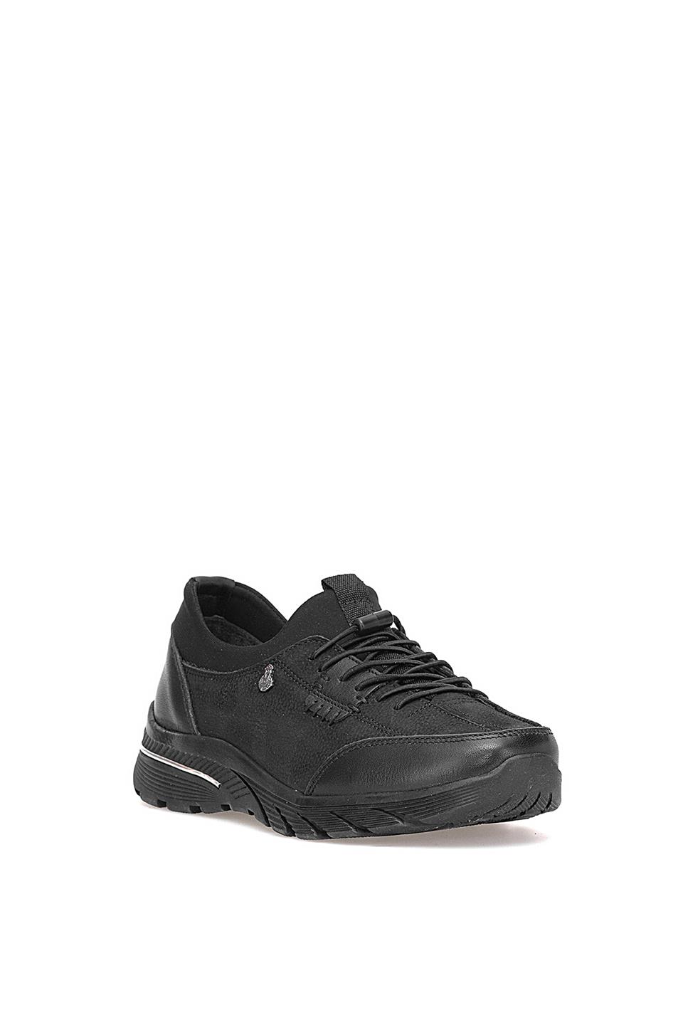 Elit ERLPLV061 Kadın Hakiki Deri Ortopedik Casual Ayakkabı Siyah