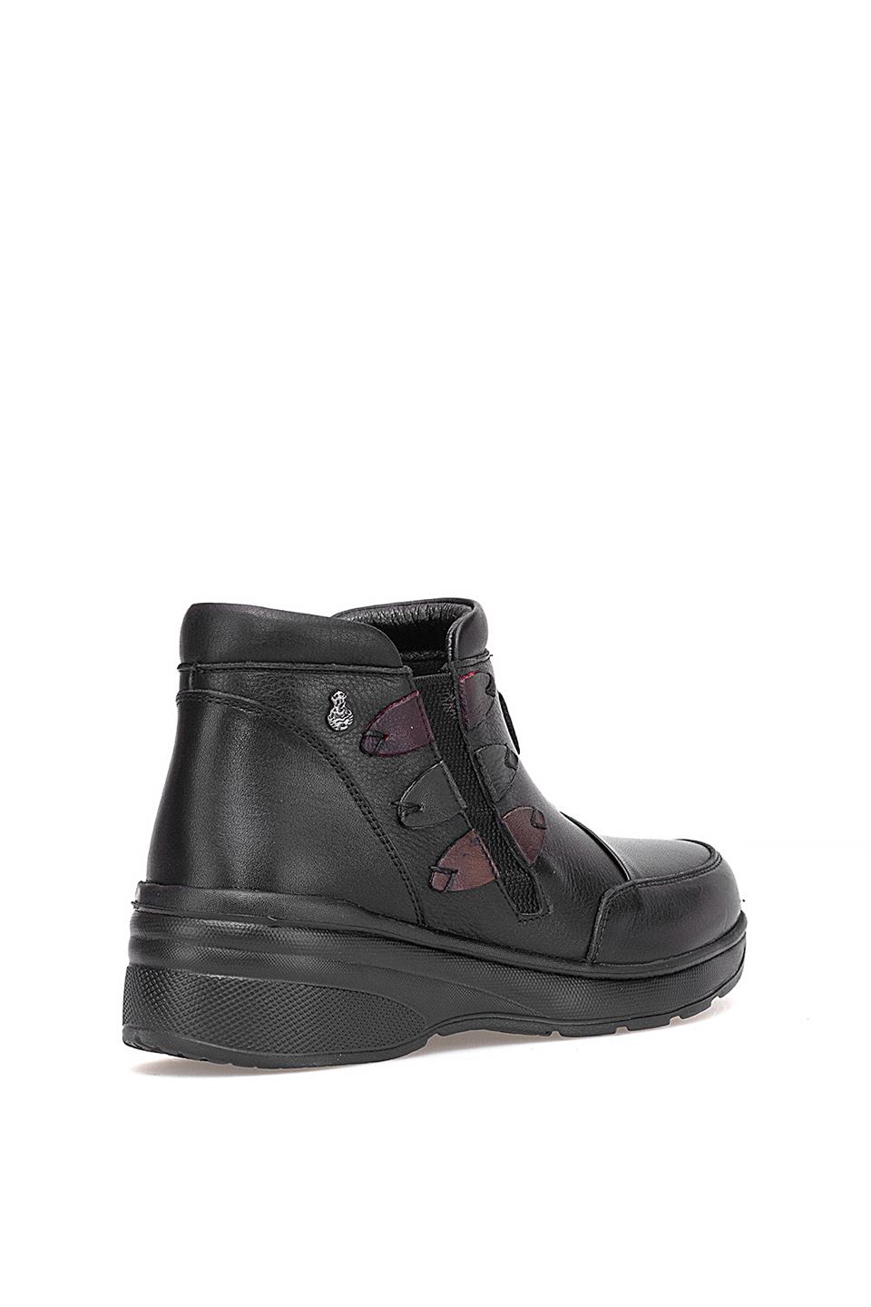 Elit ERLPLV1526-D-F Kadın Hakiki Deri Düz Bot Siyah