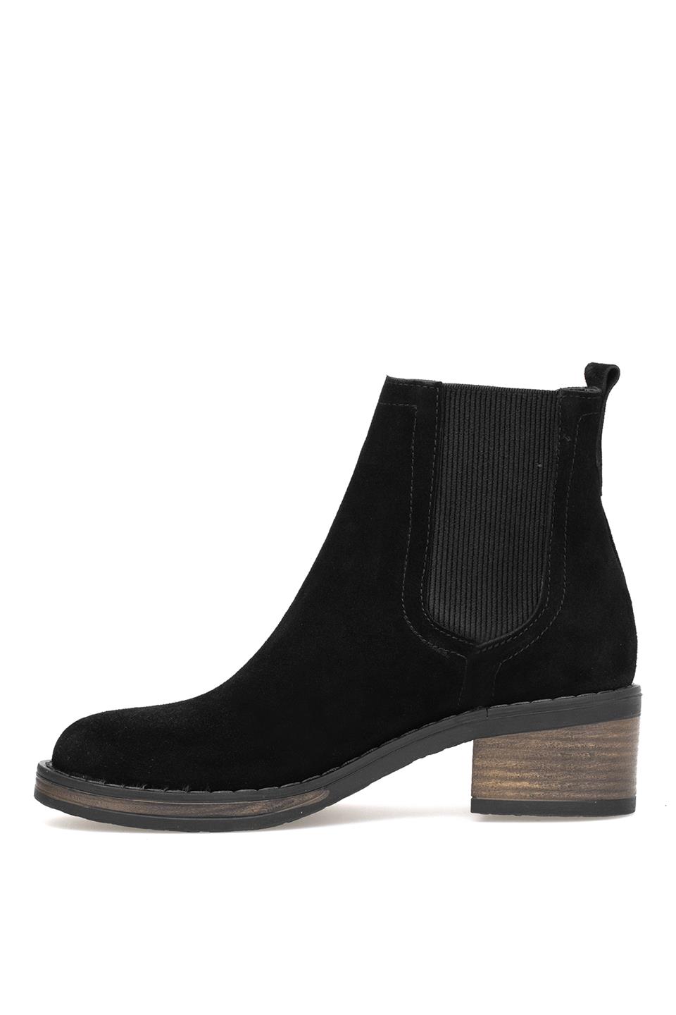 Elit Evelindra Kadın Hakiki Süet Deri Chelsea Bot Siyah