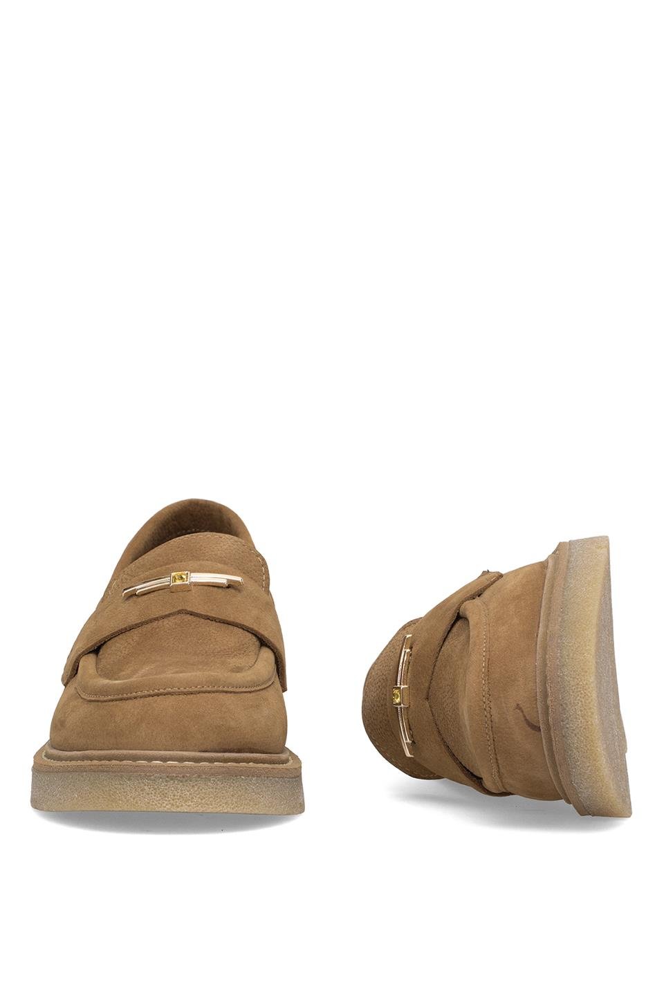 Elit Genevra Kadın Hakiki Nubuk Deri Casual Ayakkabı Taba