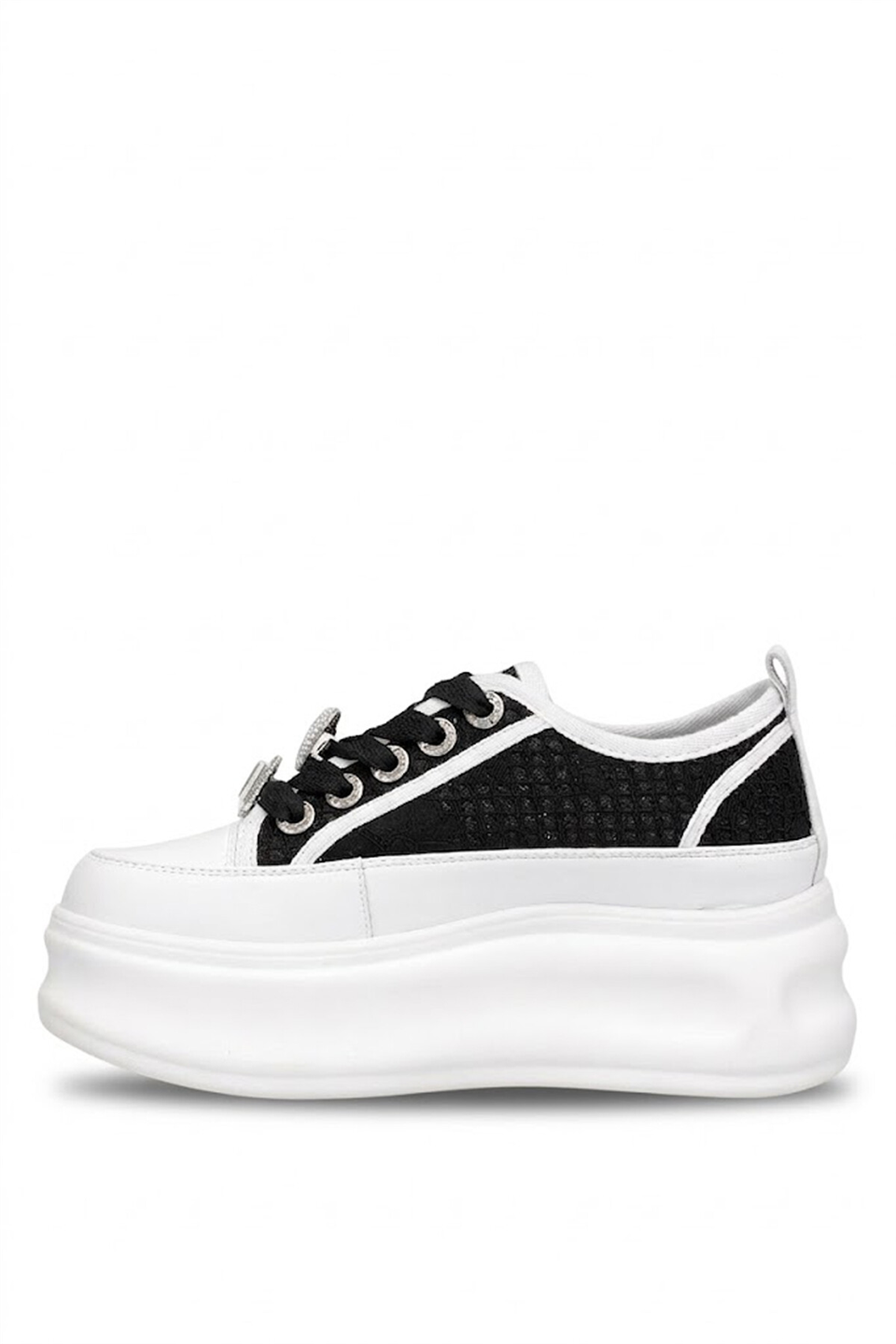 Elit HML2003 Kadın Taşlı Klasik Sneaker Siyah