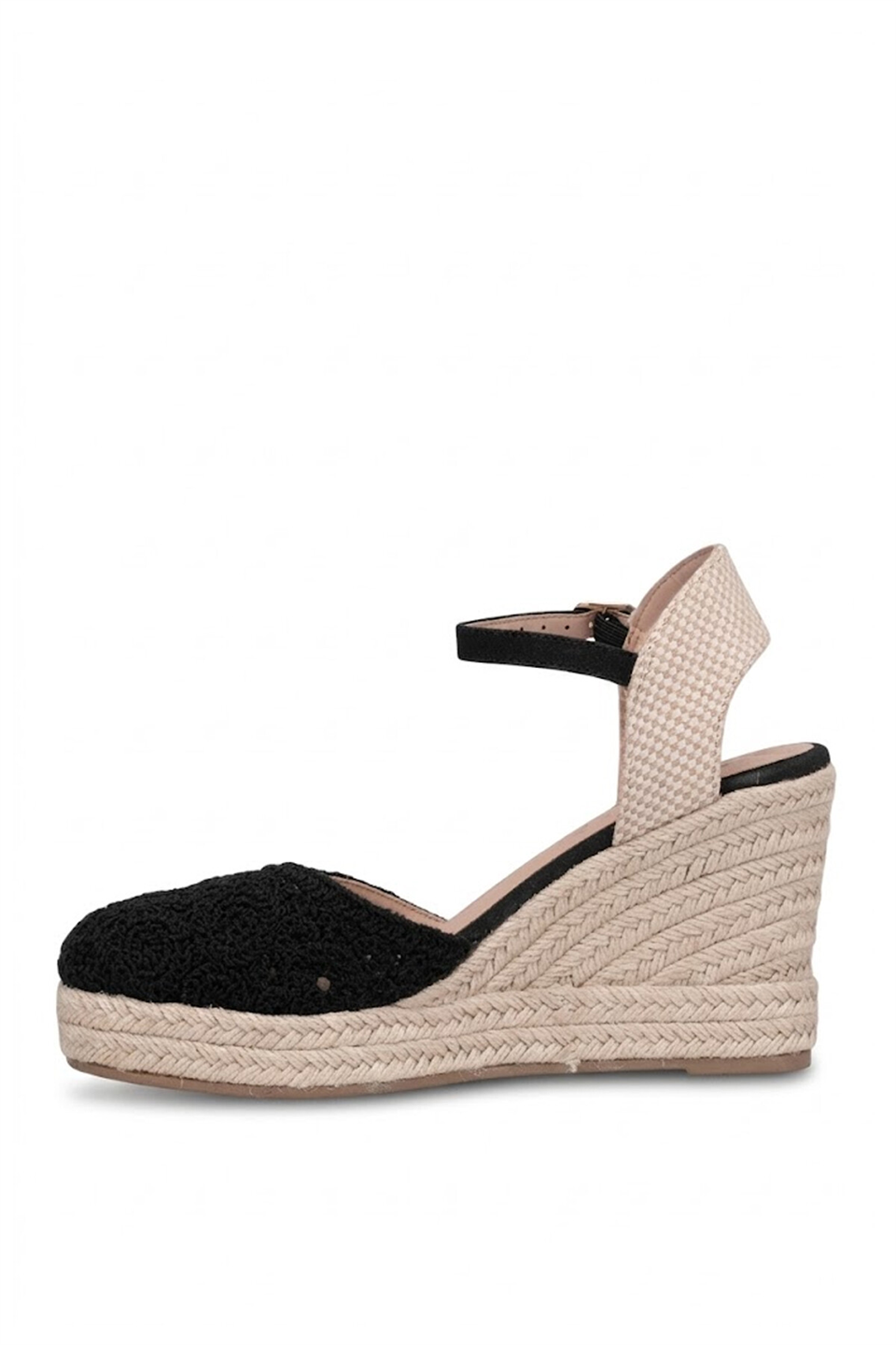 Elit HML4014 Kadın Dolgu Topuk Sandalet Siyah