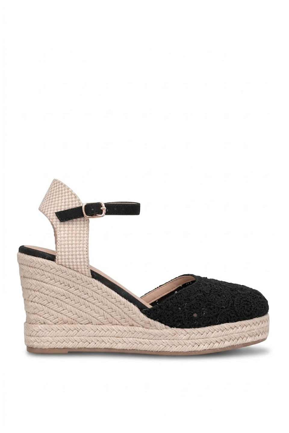 Elit HML4014 Kadın Dolgu Topuk Sandalet Siyah