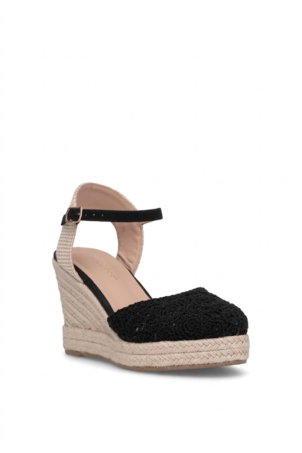 Elit HML4014 Kadın Dolgu Topuk Sandalet Siyah