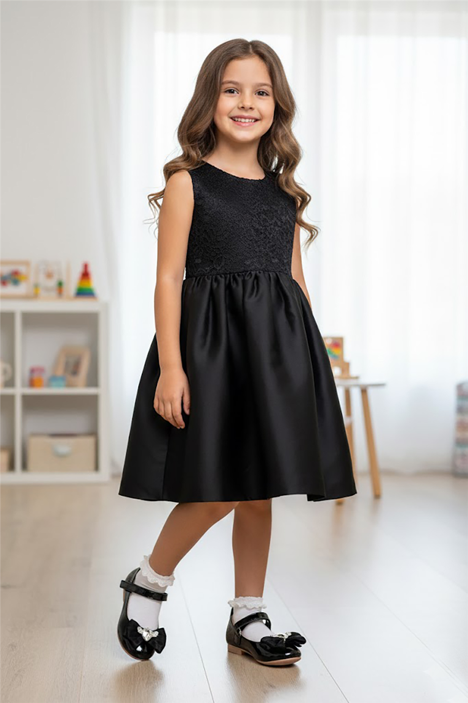 Elit HY-P-501-26Y Patik Kız Çocuk Babet Siyah