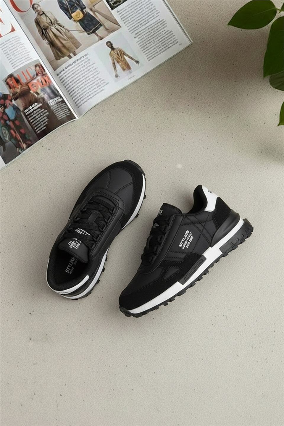 Elit IKZ8089 Erkek Klasik Sneaker Siyah - Beyaz