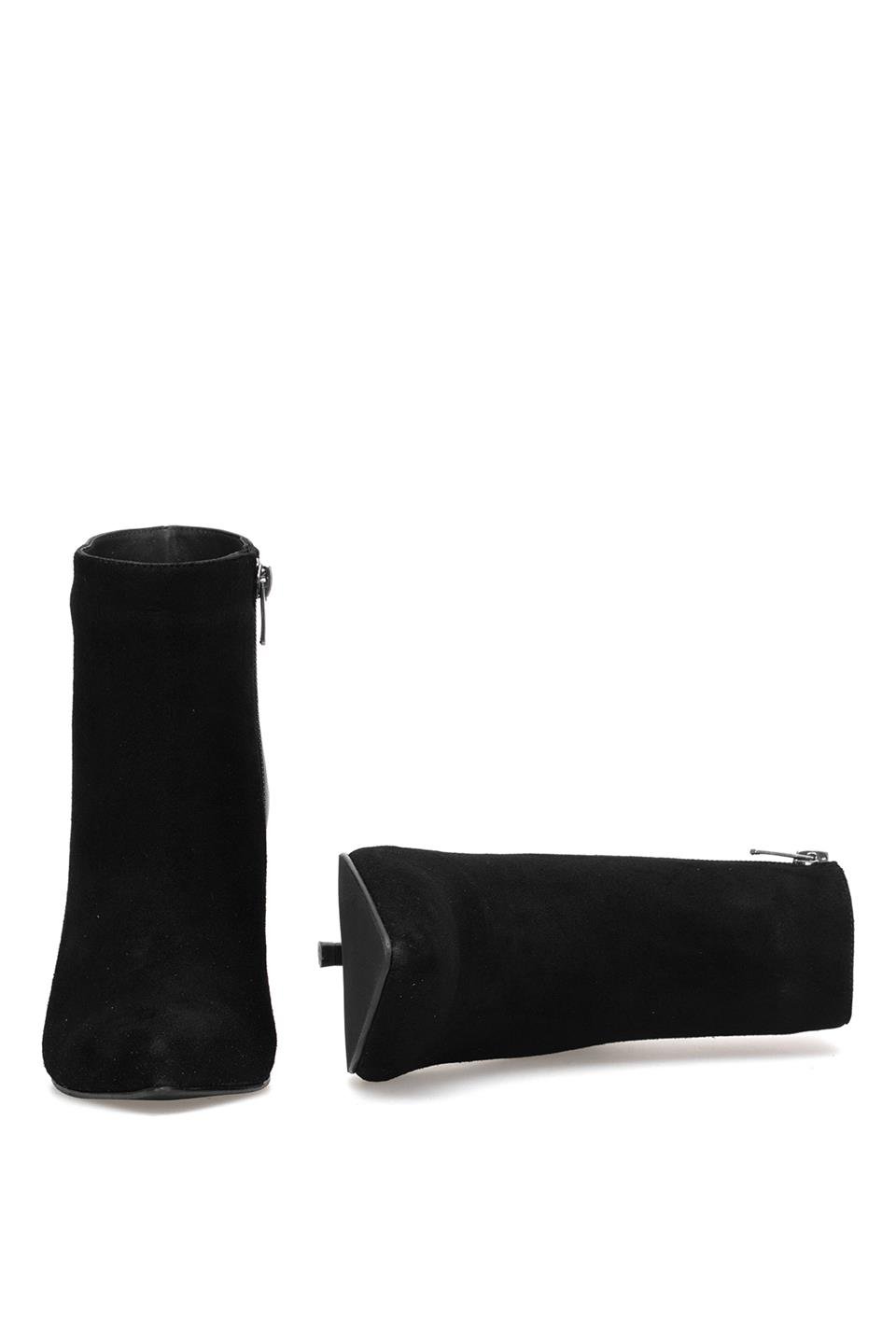 Elit Jasmina Kadın Hakiki Rugan Deri Klasik Topuklu Bot Siyah