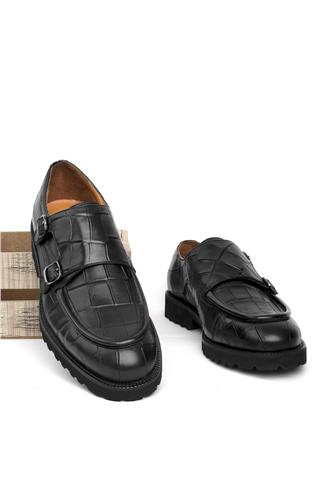 Elit KN050 M1202 Erkek Hakiki Deri Casual Ayakkabı Siyah