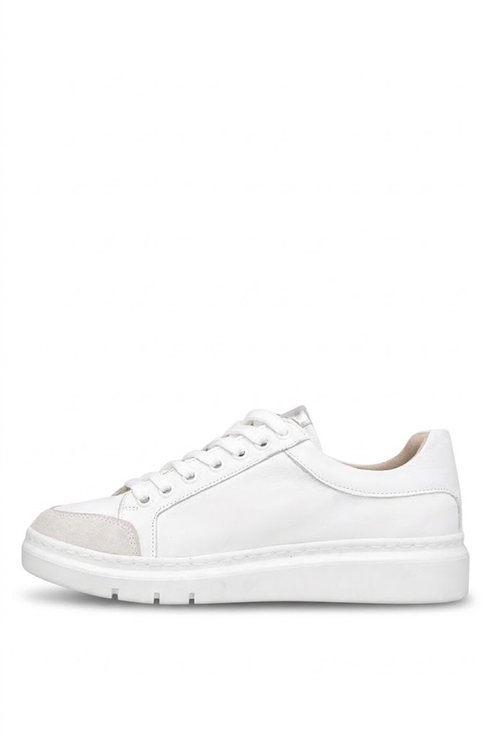 Elit KOC19434 Kadın Hakiki Deri Klasik Sneaker Beyaz