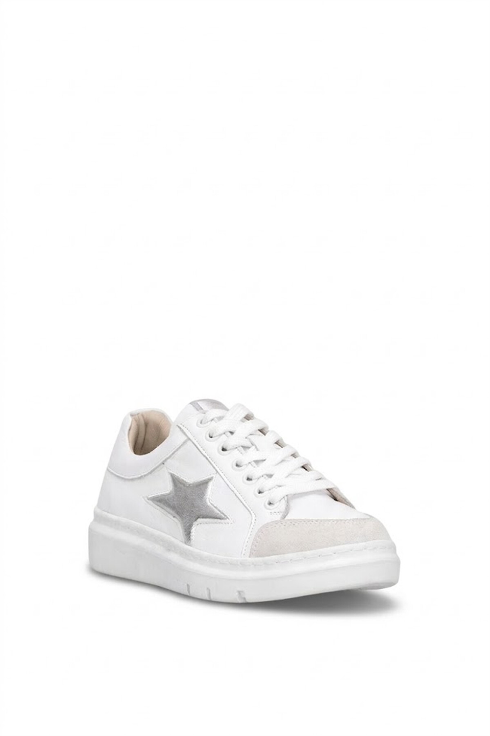 Elit KOC19434 Kadın Hakiki Deri Klasik Sneaker Beyaz