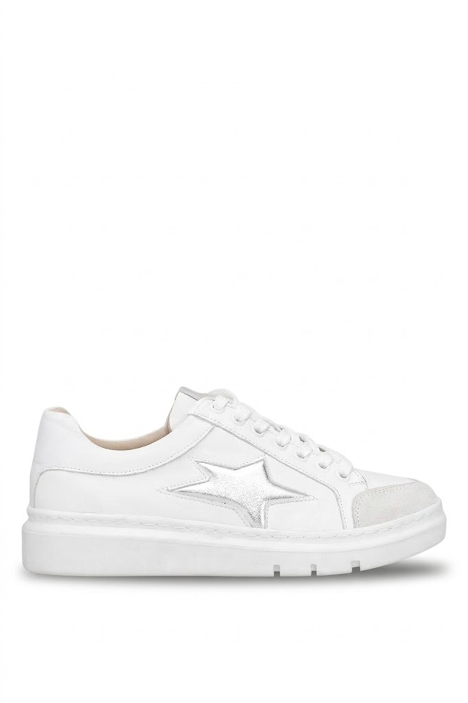Elit KOC19434 Kadın Hakiki Deri Klasik Sneaker Beyaz