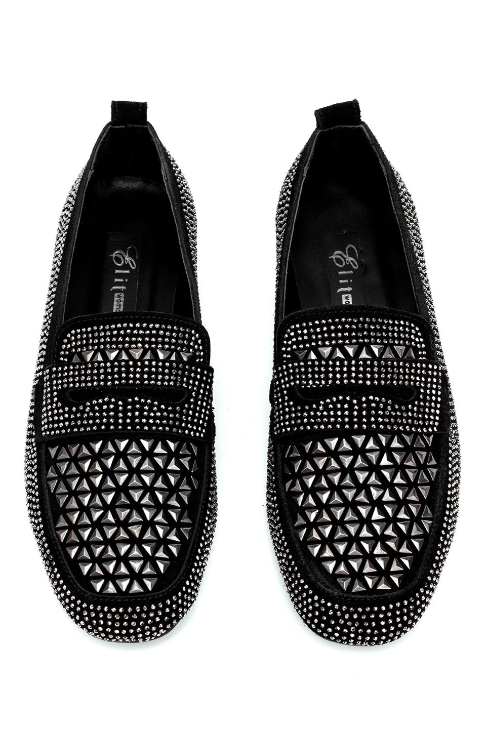 Elit Liora Kadın Hakiki Deri Troklu Babet Siyah