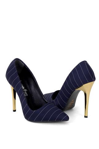 Elit Mst1920S Kadın Saten Stiletto Lacivert