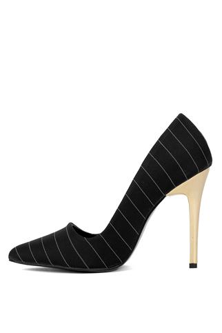 Elit Mst1920S Kadın Saten Stiletto Siyah