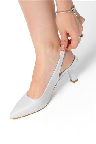 Elit Mst951C Kadın Topuklu Ayakkabı Beyaz