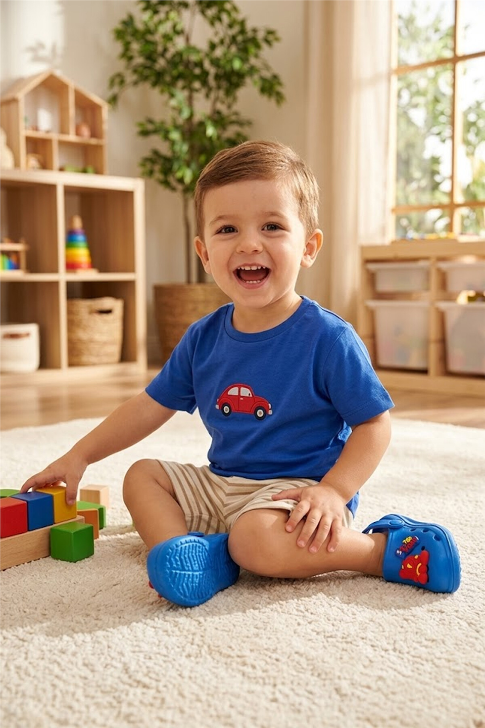 Elit MYS303 Patik Erkek Çocuk Emojili  Sabo Terlik Saks