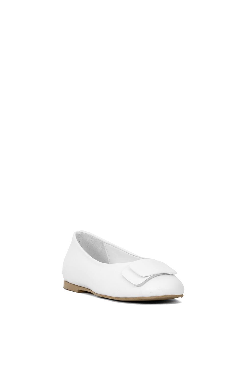 Elit Nova Kadın Hakiki Deri Babet Beyaz