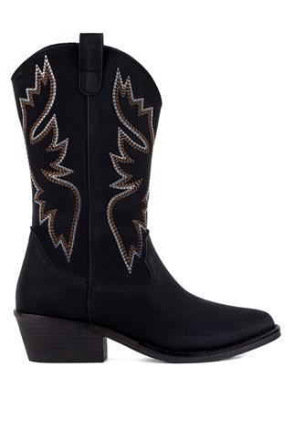 Elit ONY600N Kadın Topuklu Çizme Siyah