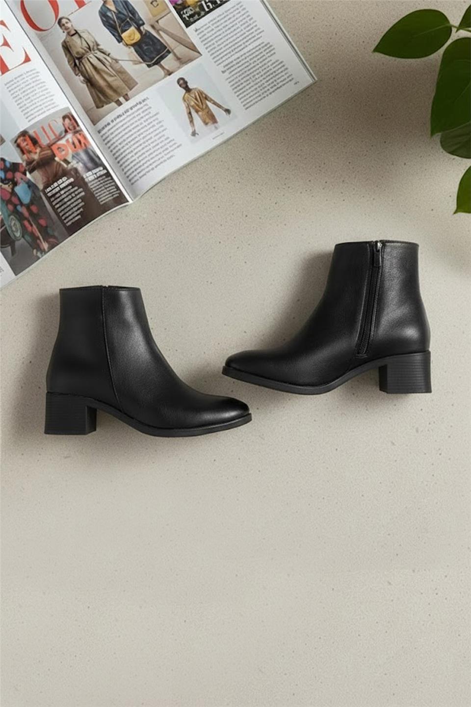 Elit OZRSL1100C Kadın Topuklu Bot Siyah