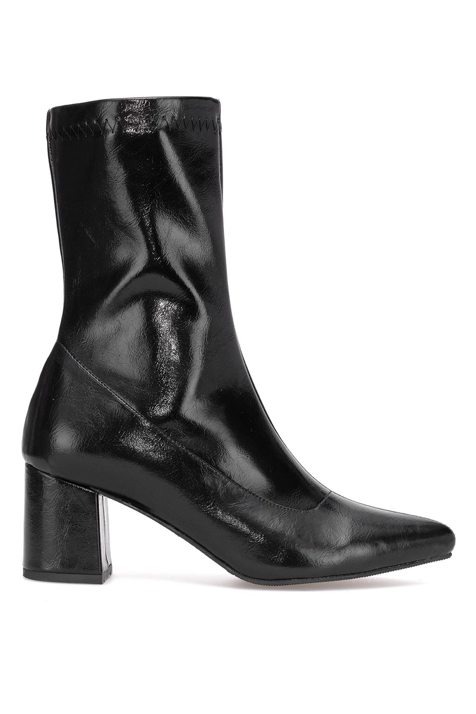 Elit PM08 K1783-2 Kadın Topuklu Bot Siyah