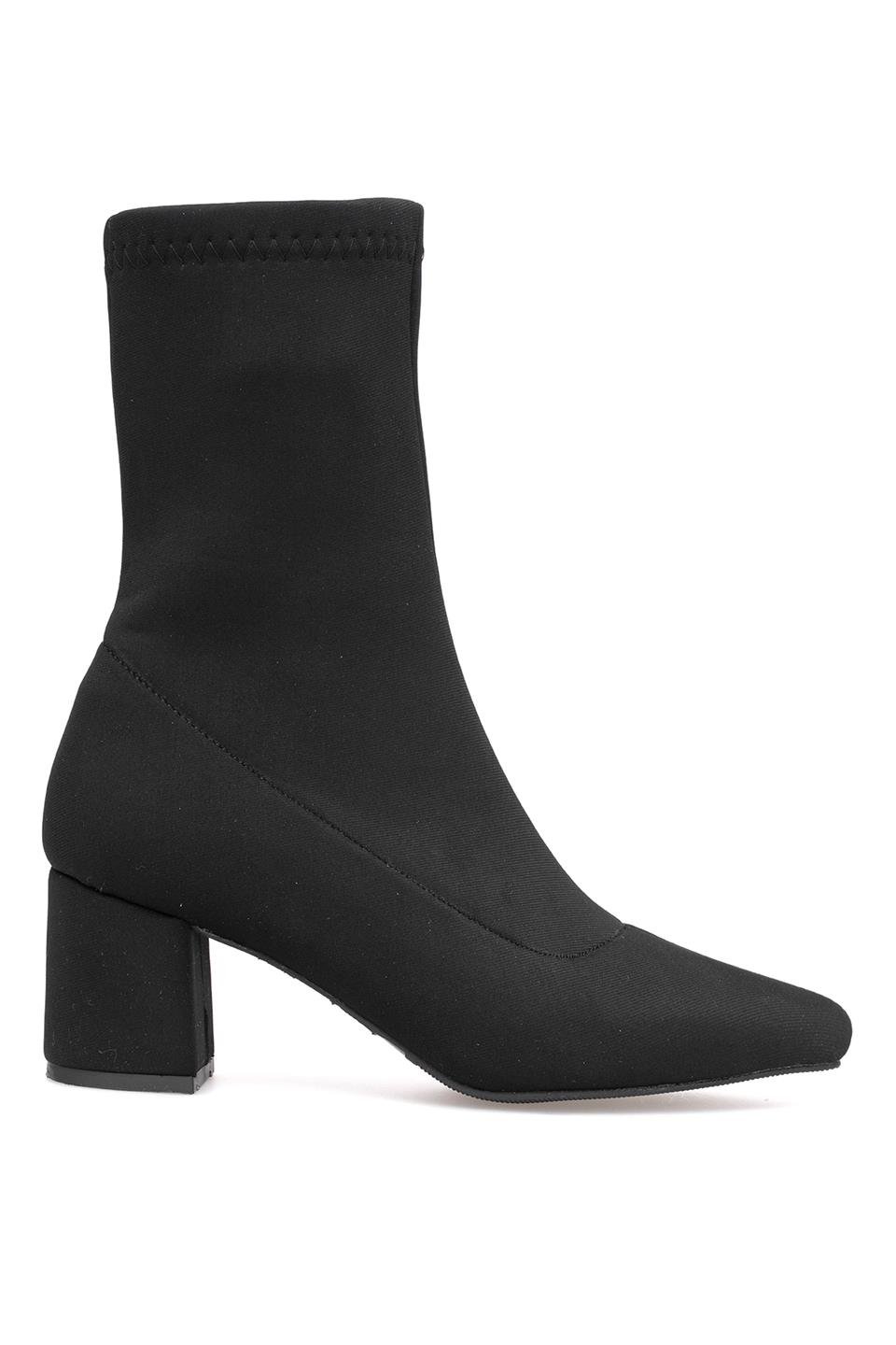 Elit PM08 K1783 Kadın Topuklu Bot Siyah