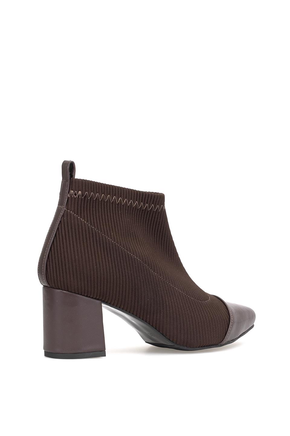 Elit PM09 K1780 Kadın Topuklu Bot Kahverengi